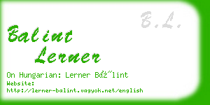 balint lerner business card